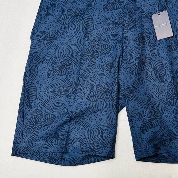 Peter Millar Crown Crafted Men’s 35 Navy Quick Dry Hybrid Golf Shorts - Picture 3 of 9